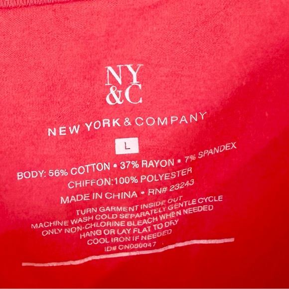 New York & Company Vibrant Red Cardigan and Tank Top Set - Size: Large - Picture 4 of 12